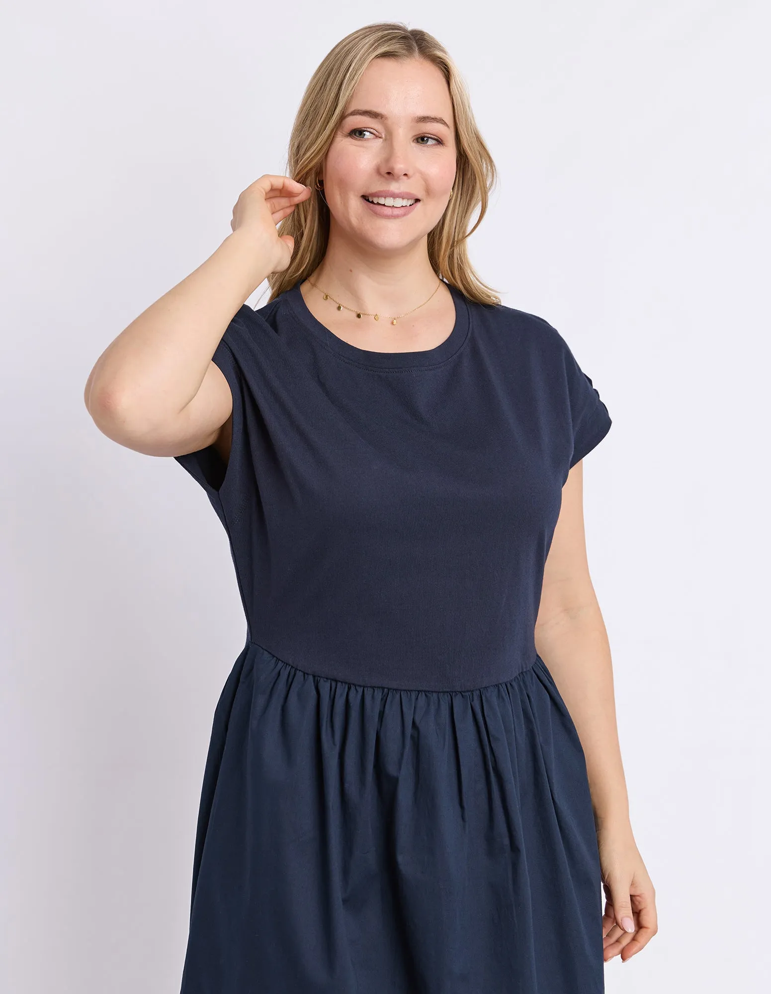 Elm Flo Dress Navy sold by Shine On product image thumbnail 2