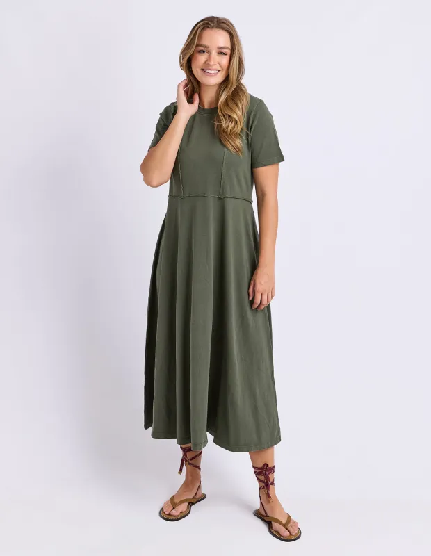 Foxwood Eva Midi Dress Khaki made by Foxwood Clothing