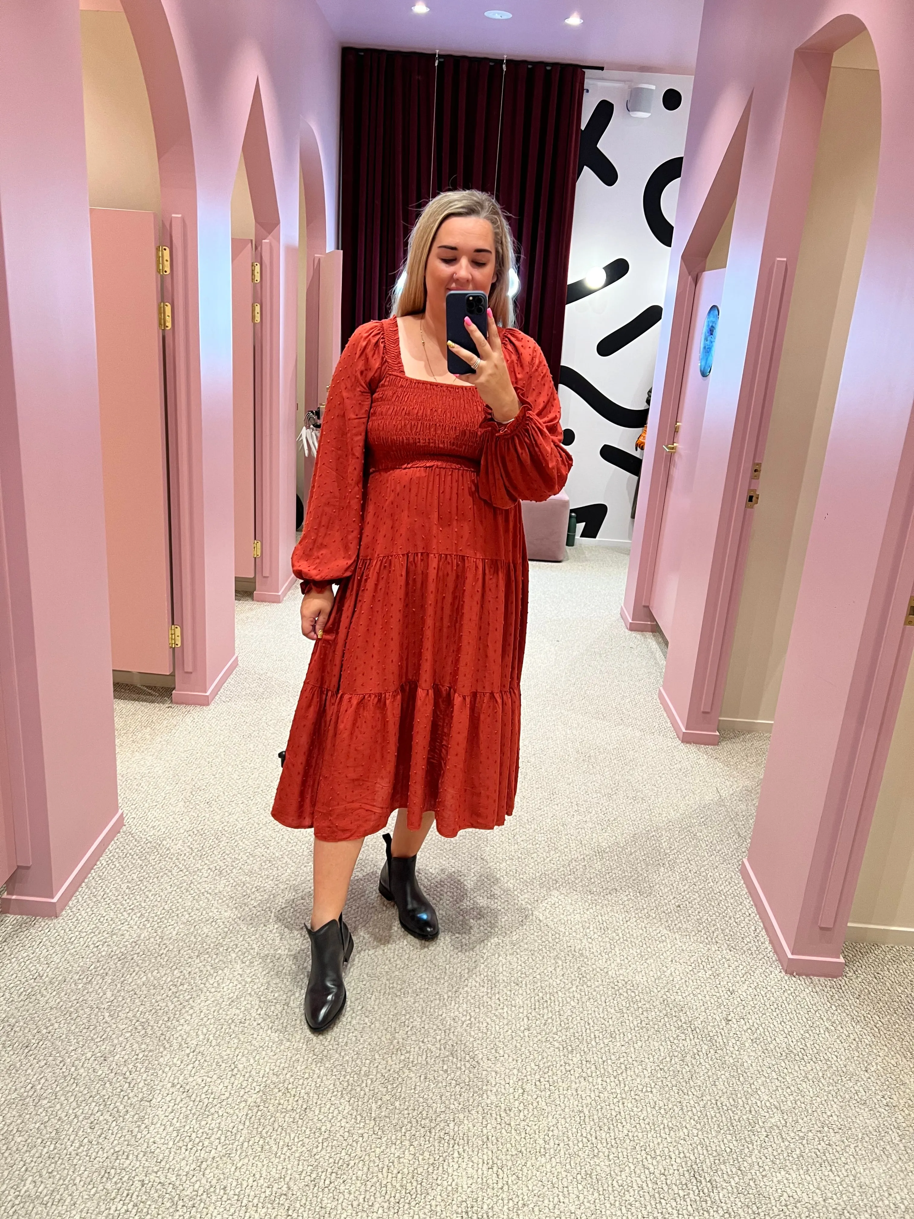 Salty Bright Rachel Dobby Dress Rust sold by Shine On product image thumbnail 2