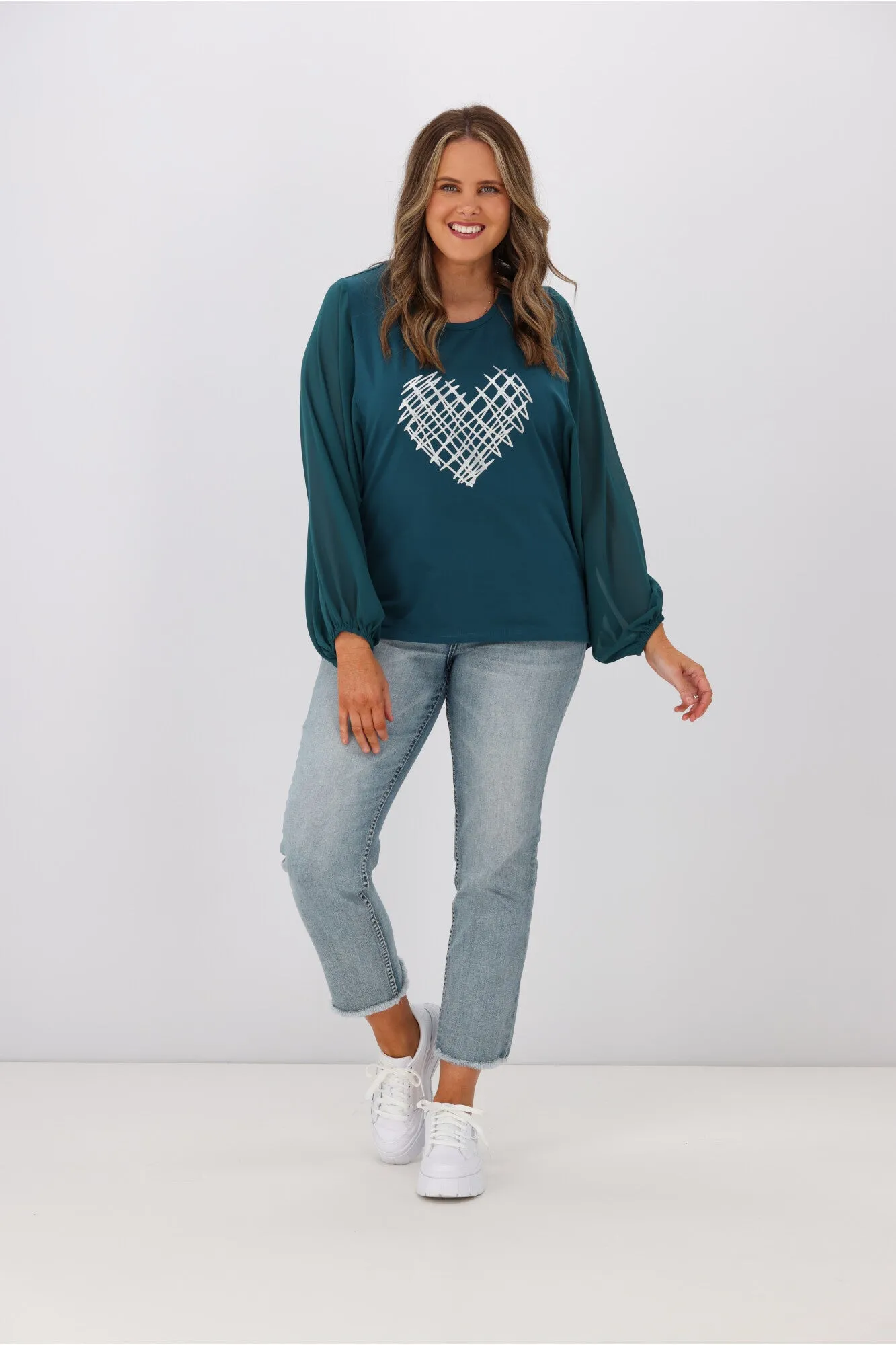 Shine On Label Tahlia Chiffon Sleeve Top Teal sold by Shine On product image thumbnail 3