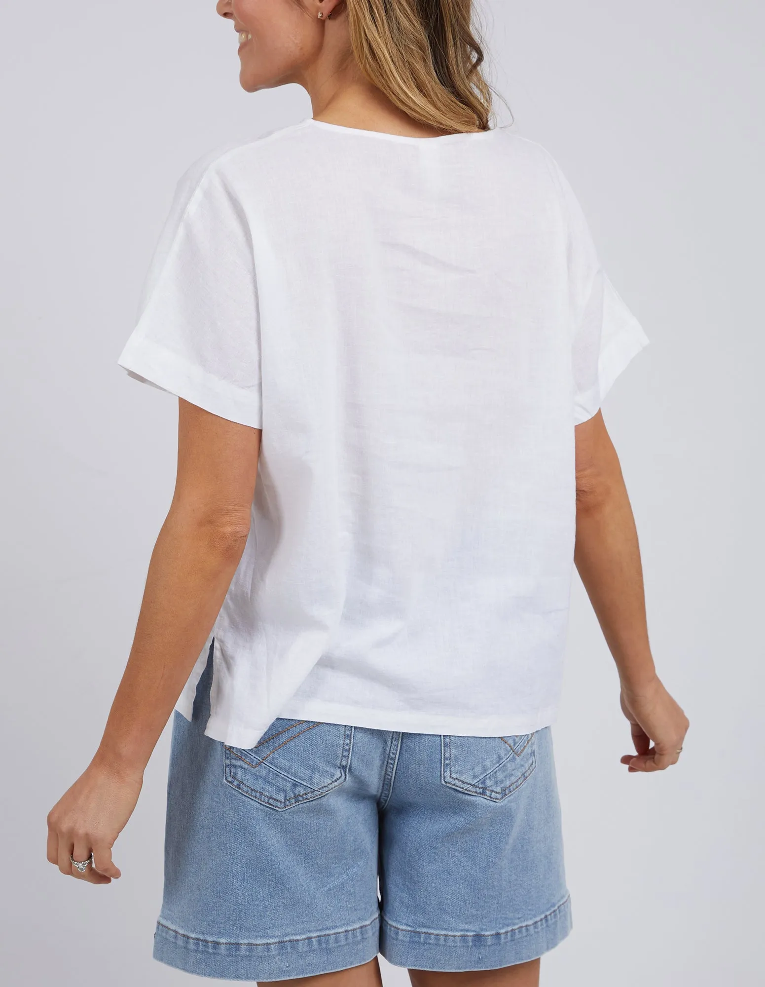 Elm Curtis Woven S/S Tee White sold by Shine On product image thumbnail 5