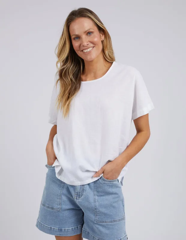 Elm Curtis Woven S/S Tee White sold by Shine On