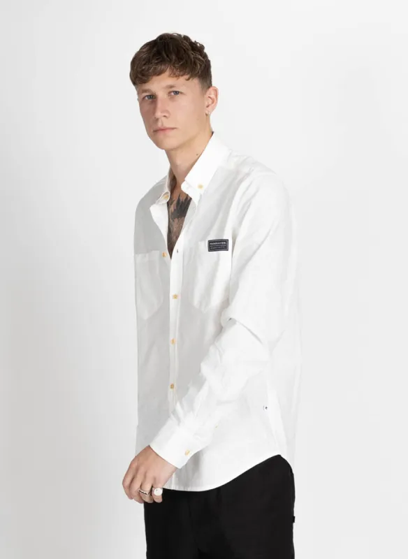 Federation Mens Linen Sunday Shirt Natural sold by Shine On