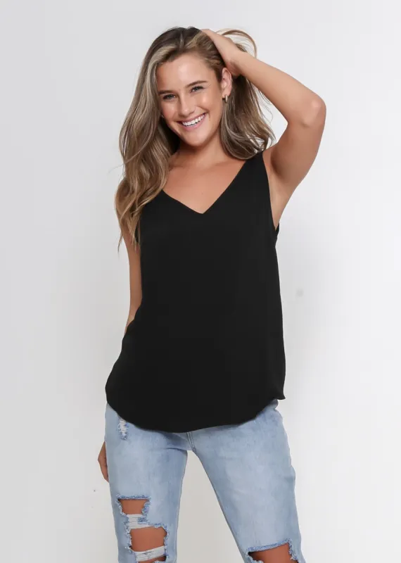 Leoni Plain Ella Cami Black sold by Shine On