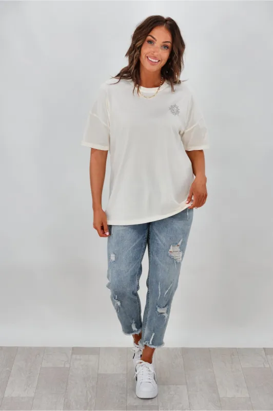 Rebel Club by Shine On Sunrise Tee Vintage Off White sold by Shine On