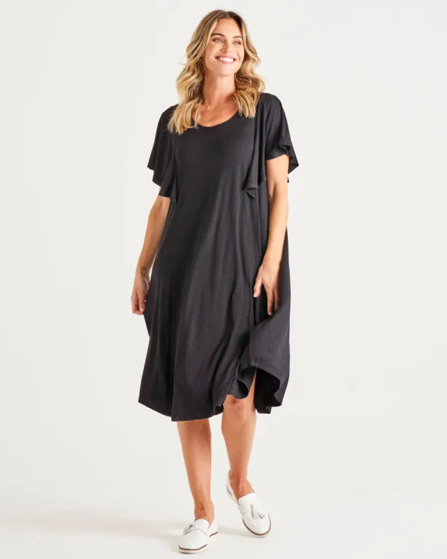Betty Basics Tahiti Frill Dress Black sold by Shine On