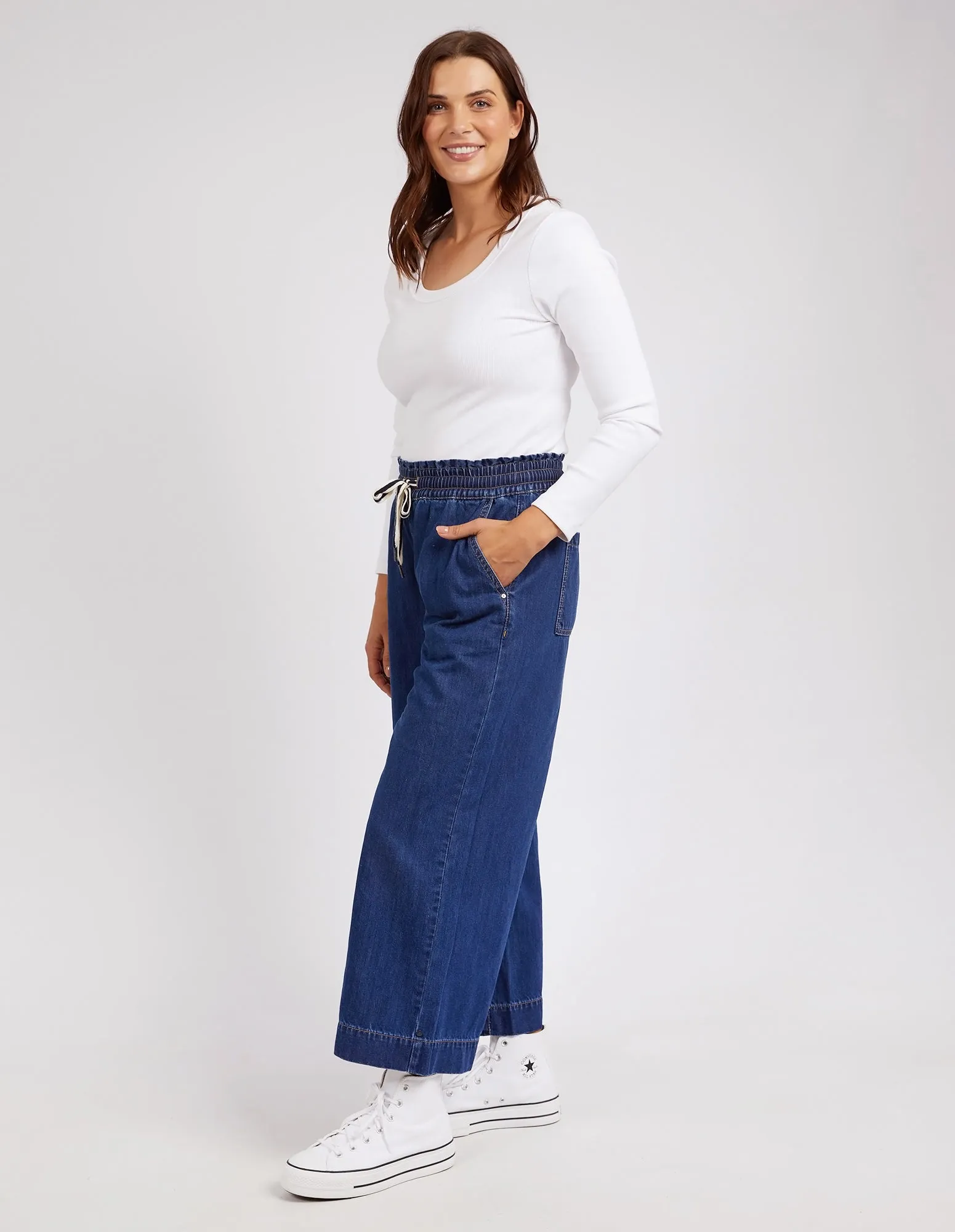 Elm Greta Wide Leg Pant Dark Blue sold by Shine On product image thumbnail 3