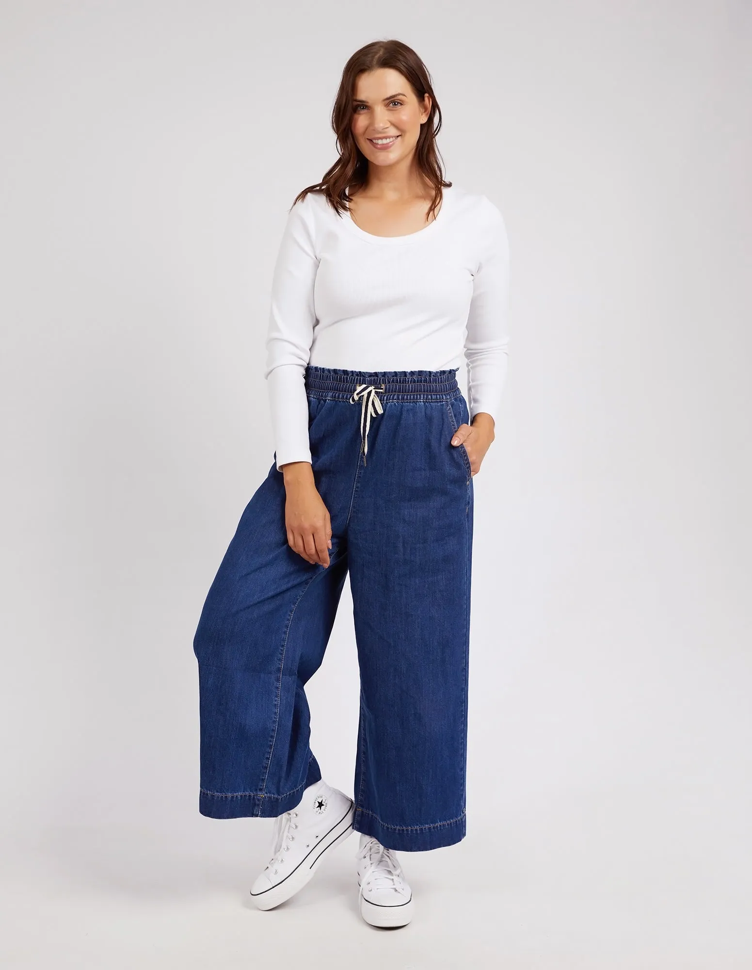 Elm Greta Wide Leg Pant Dark Blue sold by Shine On