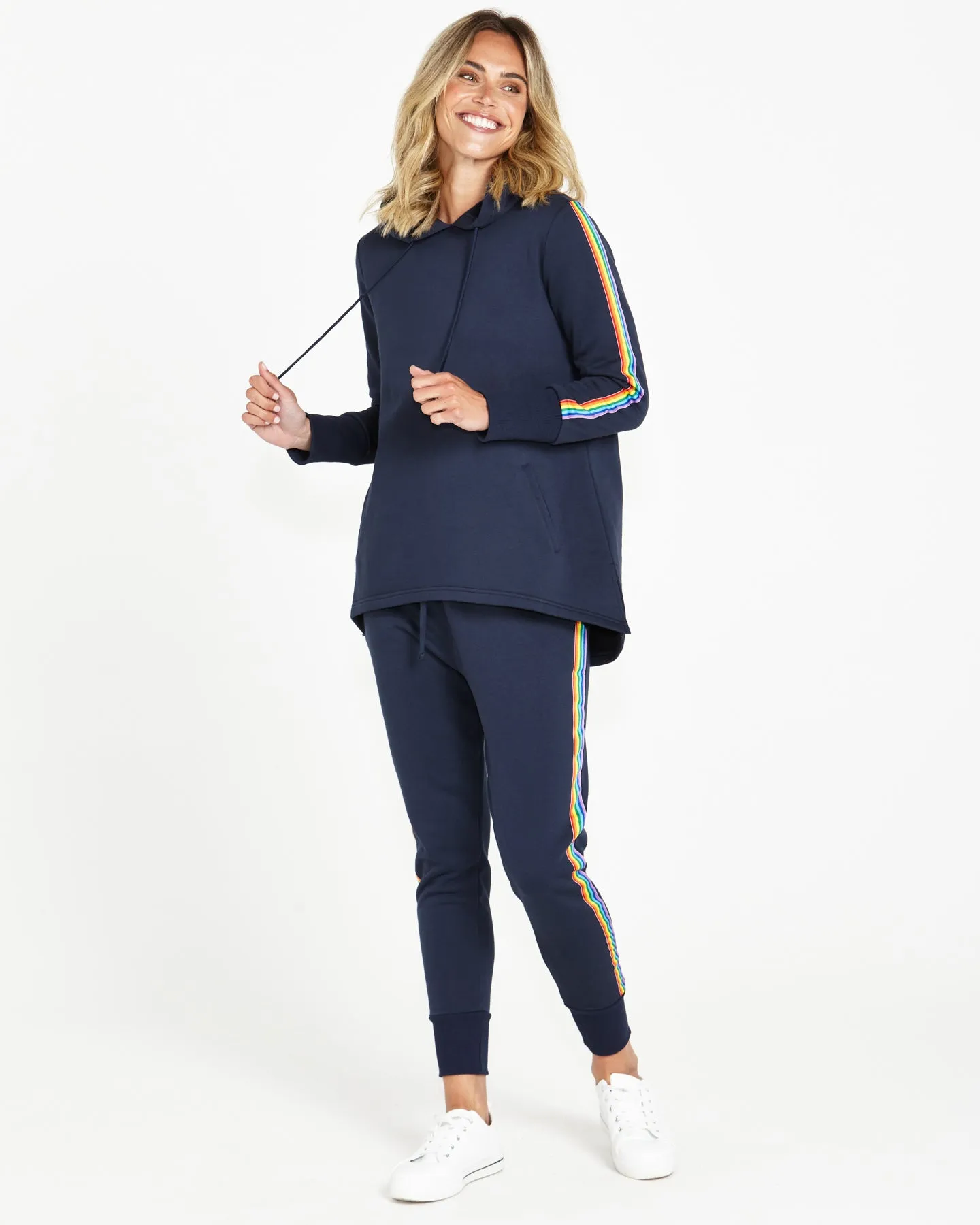 Betty Basics Huntington Stripe Jogger Dark Blue Rainbow sold by Shine On product image thumbnail 3