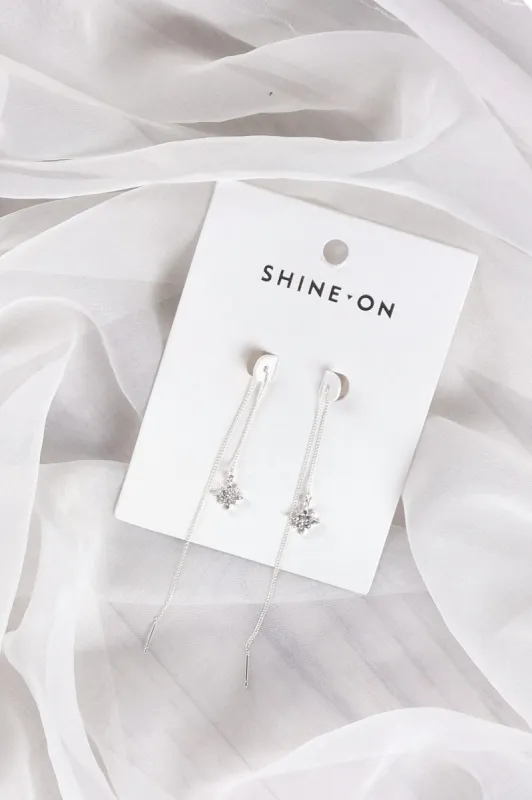 Shine On Label Star Thread Earring Silver made by Shine On