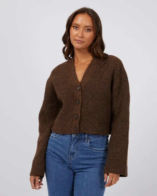 Silent Theory Eden Knit Cardi Brown sold by Shine On