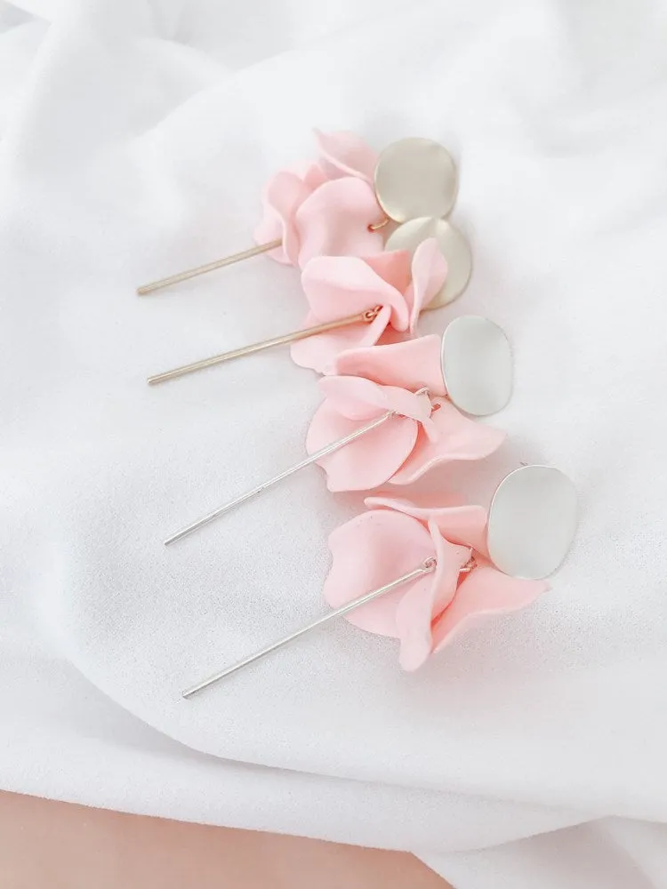 Willow Collective Flora Dangles Silver Pinky Nude sold by Shine On