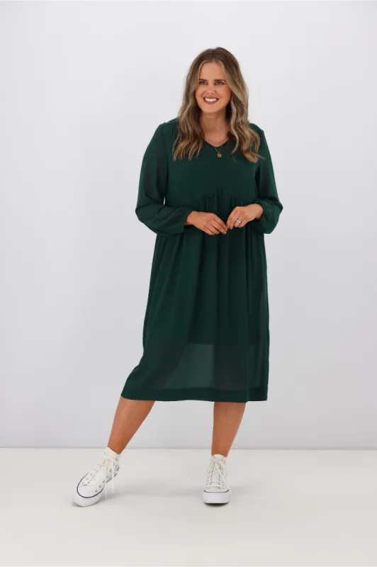 Gloss By Shine On Veronica Empire Midi Dress Forest sold by Shine On