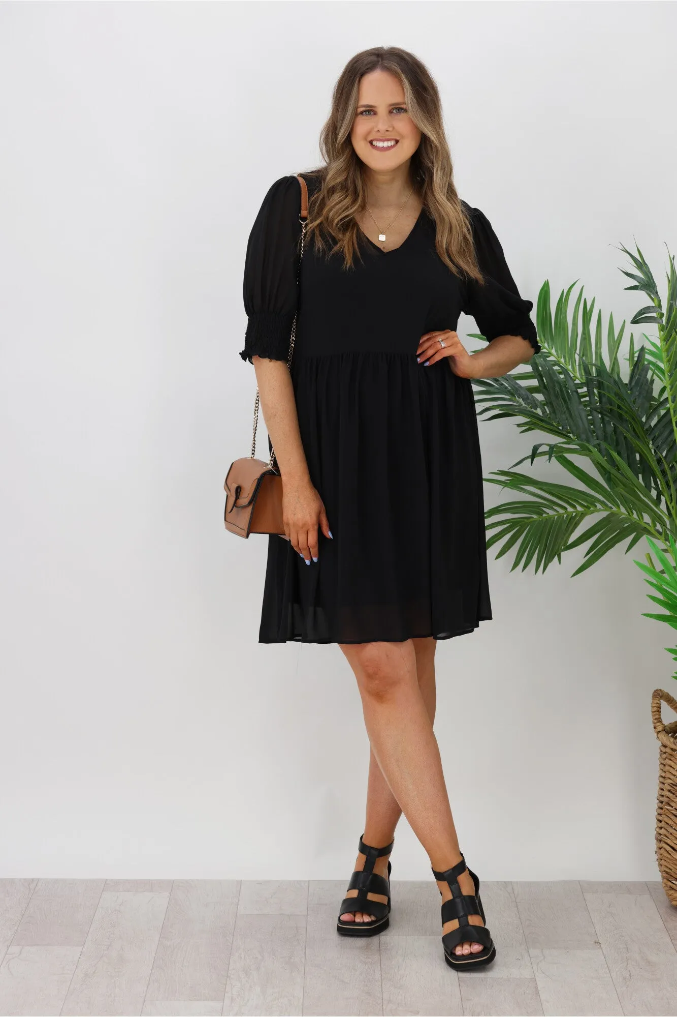 Jane James Juniper Balloon Sleeve Dress Black sold by Shine On product image thumbnail 2
