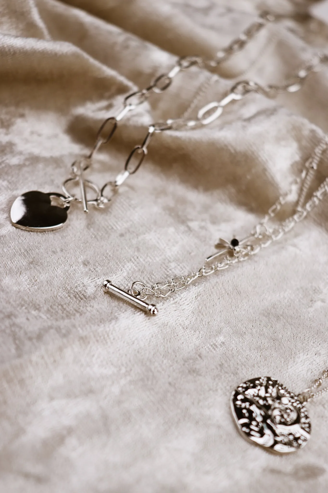 Shine On Label Heart Chain Necklace Set Silver sold by Shine On product image thumbnail 3