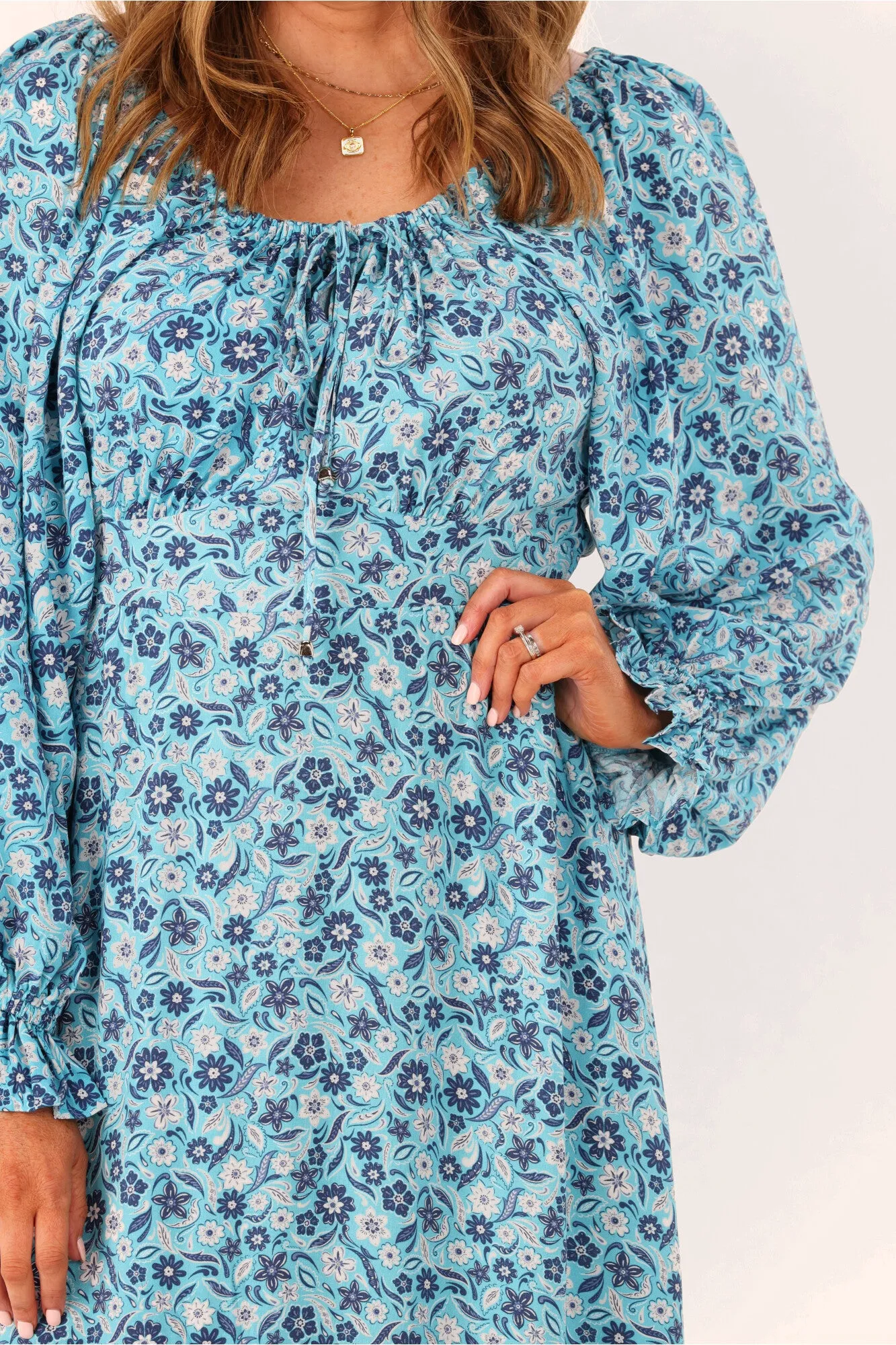 Salty Bright Meredith Maxi Dress Blue Print sold by Shine On product image thumbnail 5