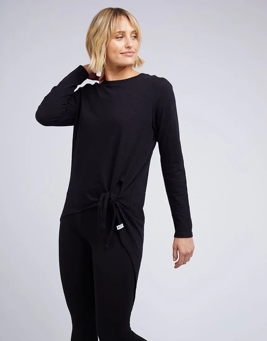 Little White Lie Michelle Tail L/S Tee Black sold by Shine On