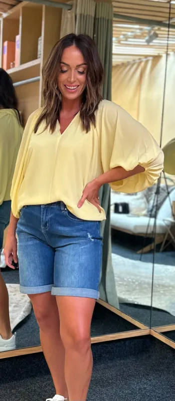 Shine On Label Boyfriend Shorts Indigo Blue sold by Shine On