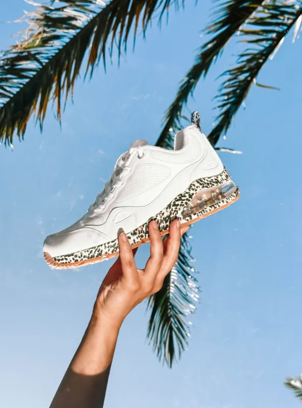 Skechers Uno White Leopard Sneakers sold by Shine On