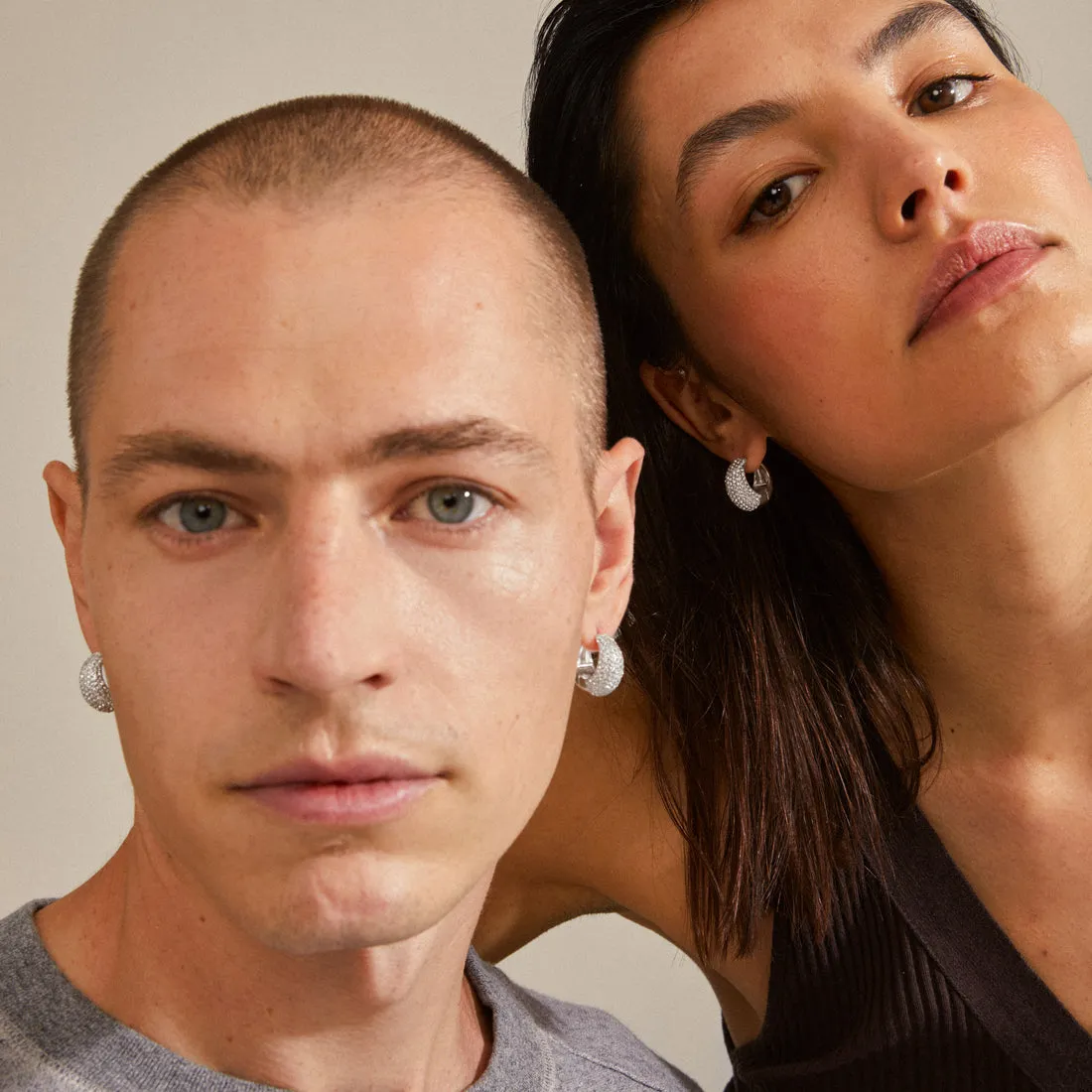 Pilgrim Naomi Recycled Crystal Hoops Silver Plated sold by Shine On product image thumbnail 4