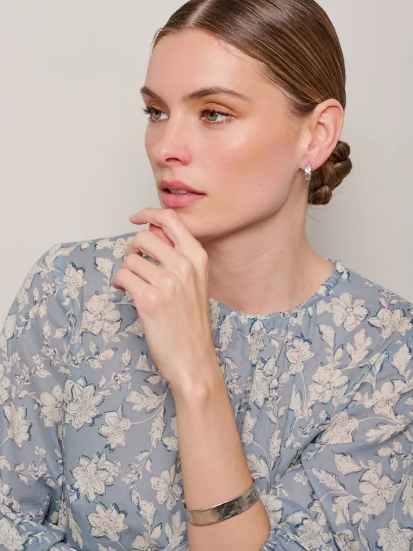 Tiger Tree Flat Twist Hoop Silver sold by Shine On