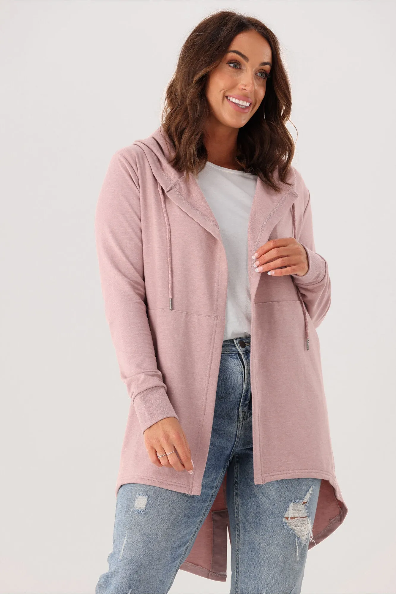 Silent Theory Ashleigh Hooded Cardigan Blush Marle sold by Shine On product image thumbnail 2