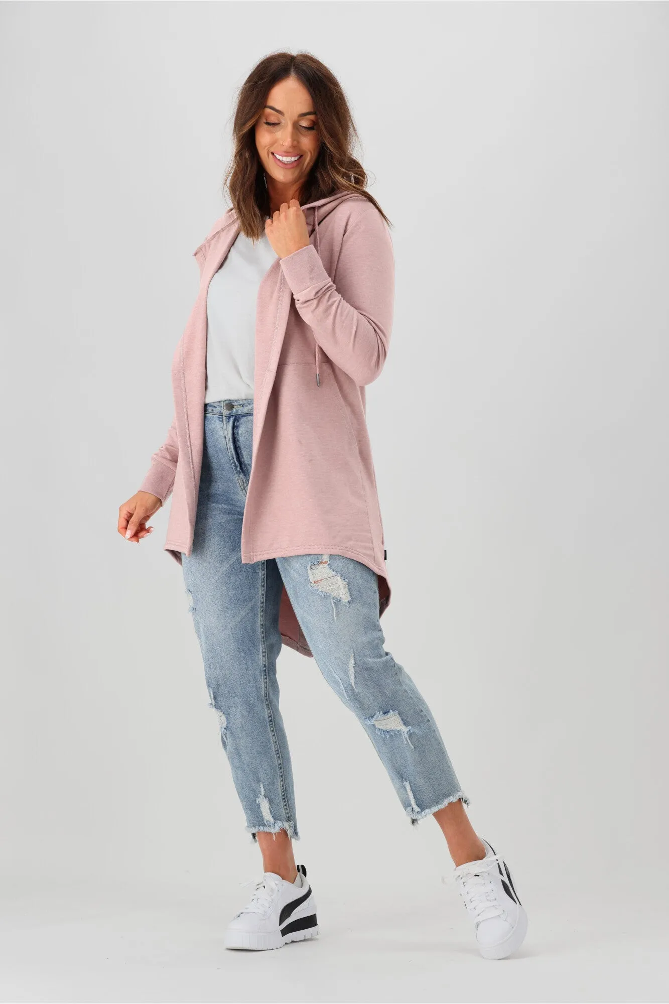 Silent Theory Ashleigh Hooded Cardigan Blush Marle sold by Shine On product image thumbnail 5