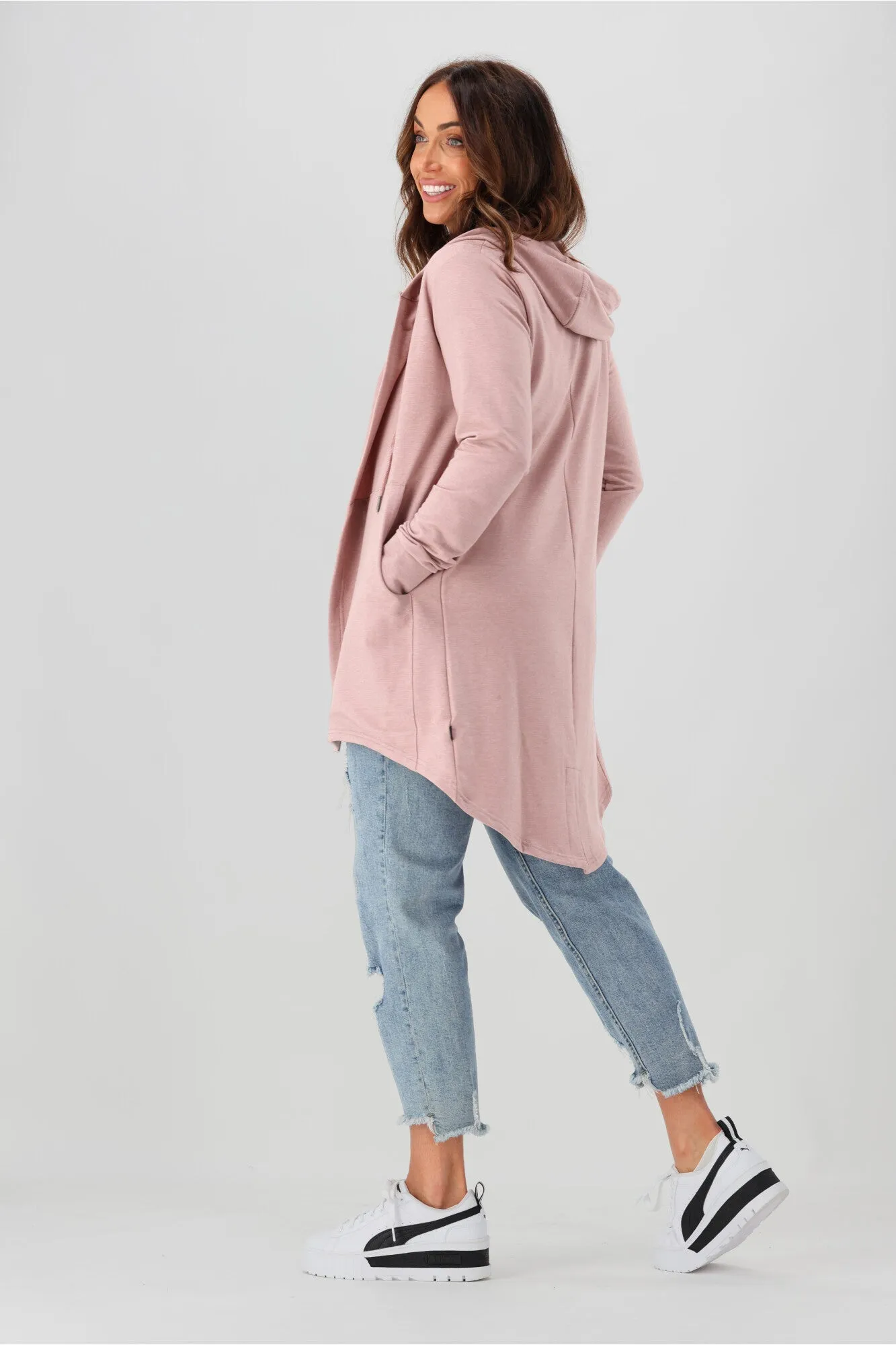 Silent Theory Ashleigh Hooded Cardigan Blush Marle sold by Shine On product image thumbnail 4