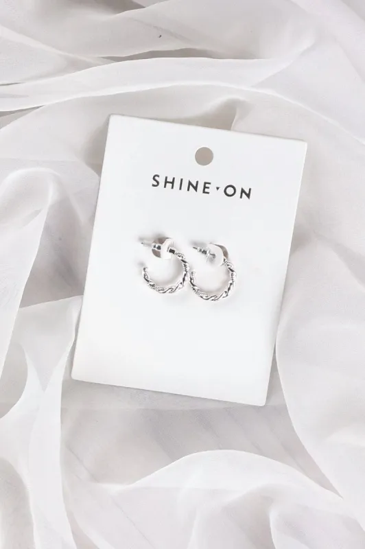 Shine On Label Fleur Hoop Earring Silver sold by Shine On