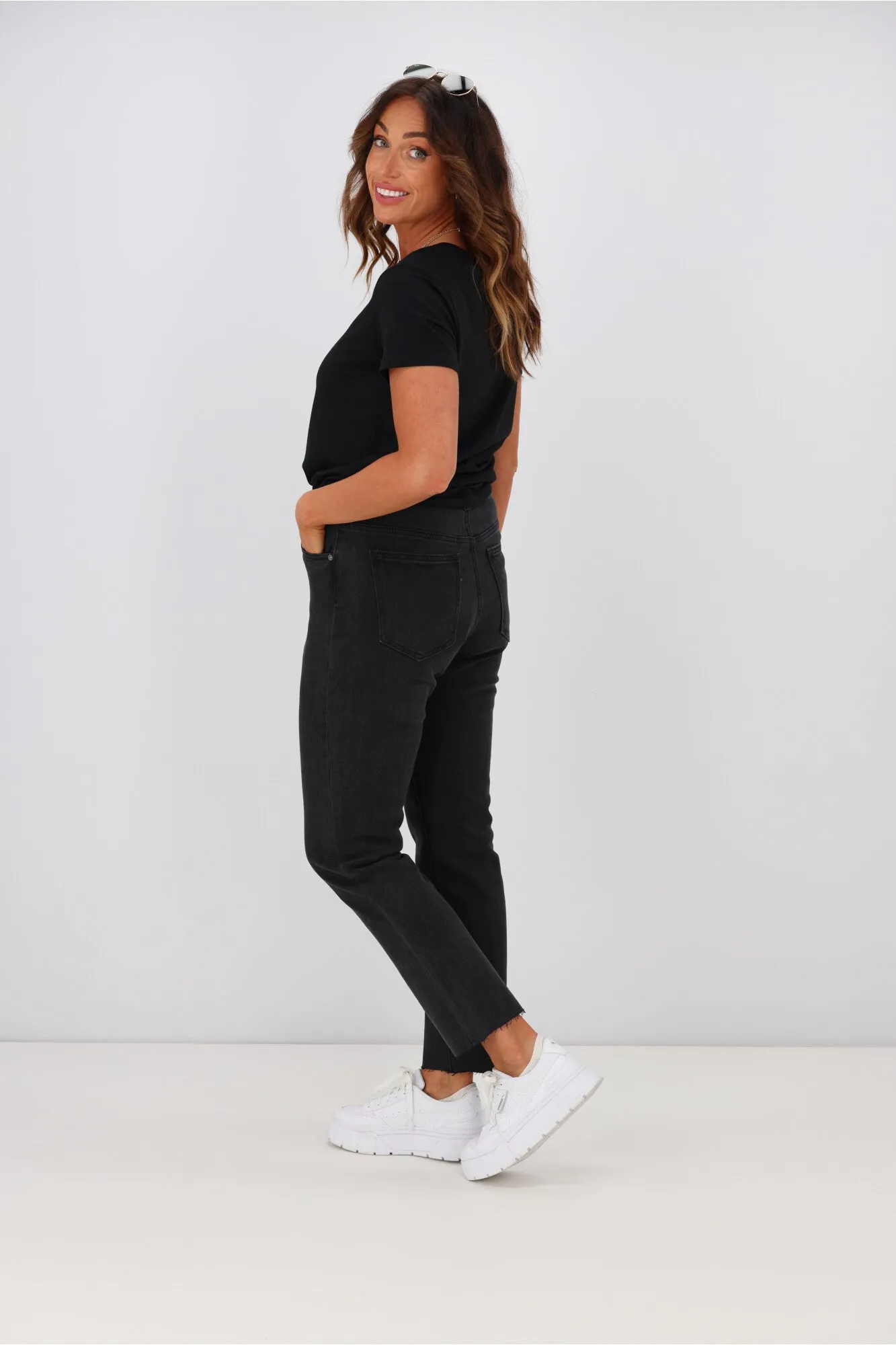 Little White Lie Billy Boyfriend Jean Washed Black sold by Shine On product image thumbnail 5