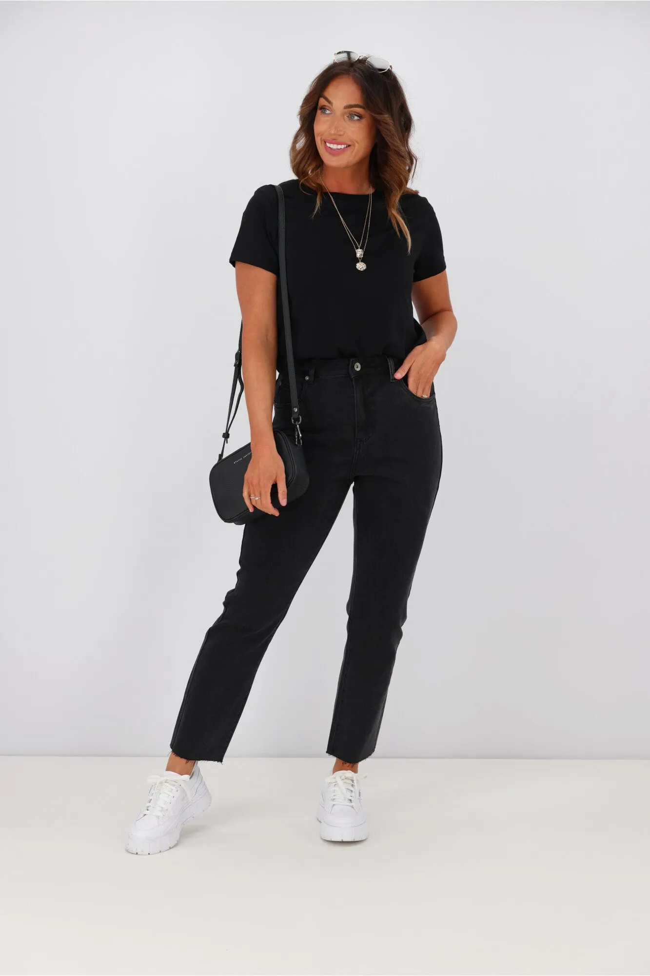 Little White Lie Billy Boyfriend Jean Washed Black sold by Shine On