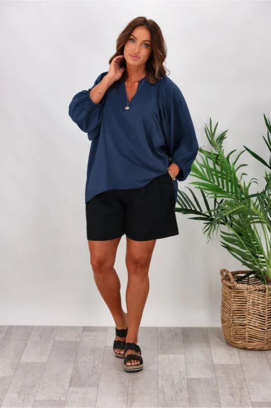 Betty Basics Julia Blouse Blue sold by Shine On