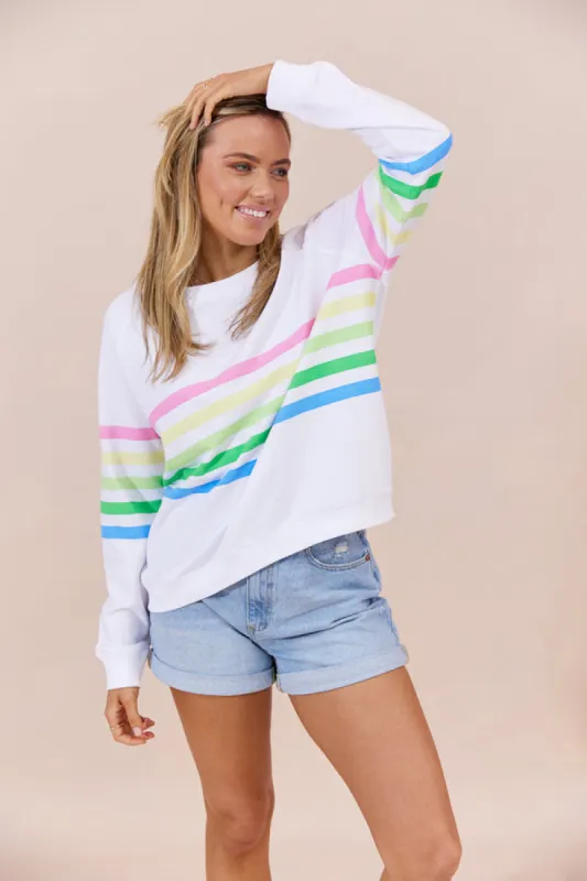 Jovie The Label Forever Sweater White Stripes sold by Shine On