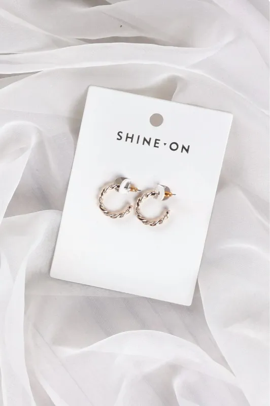 Shine On Label Fleur Hoop Earring Gold sold by Shine On