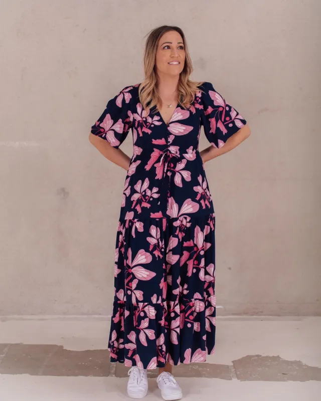 Fria Molly Print Dress Navy sold by Shine On