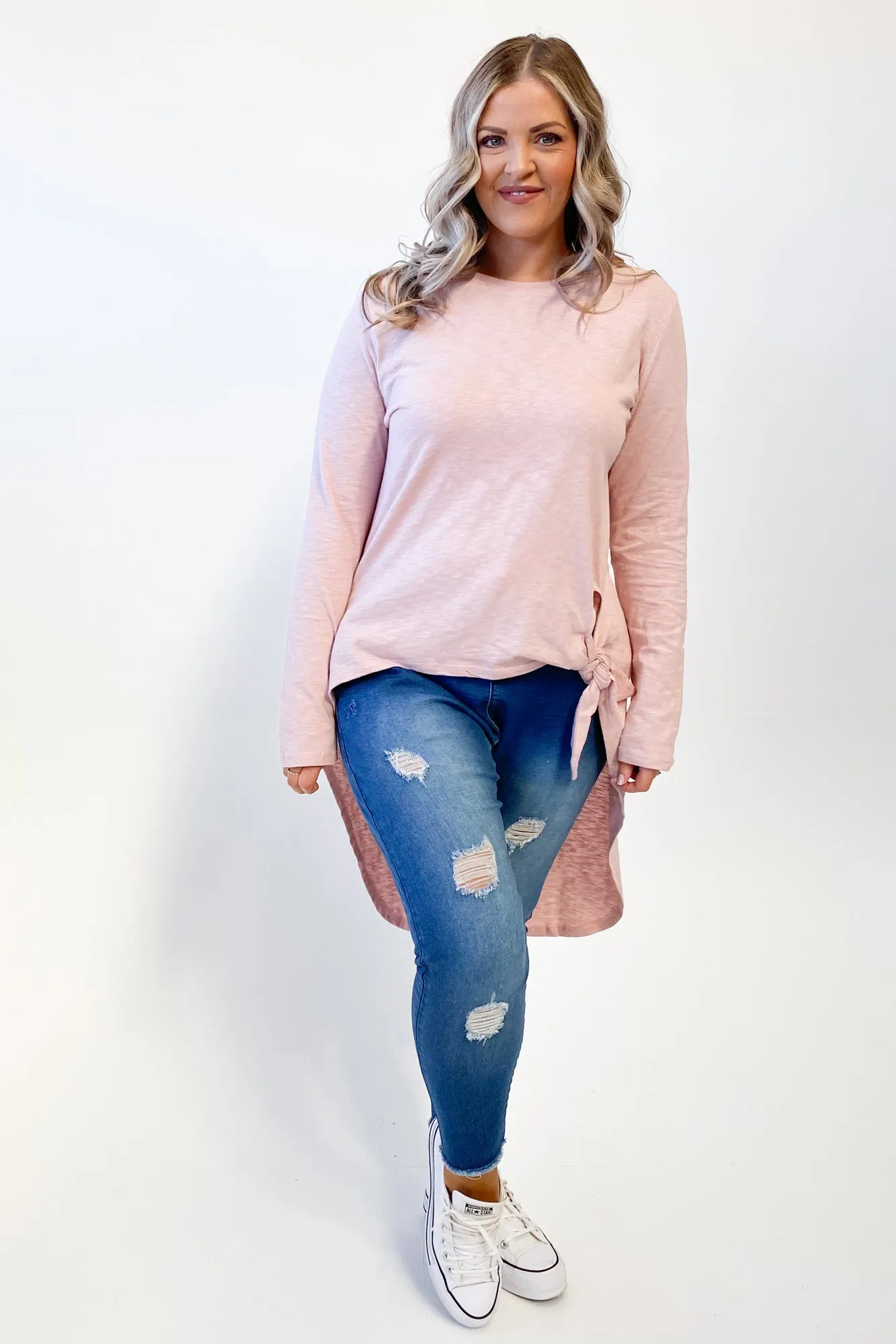 Little White Lie Michelle Tail Ls Tee Pink sold by Shine On product image thumbnail 5