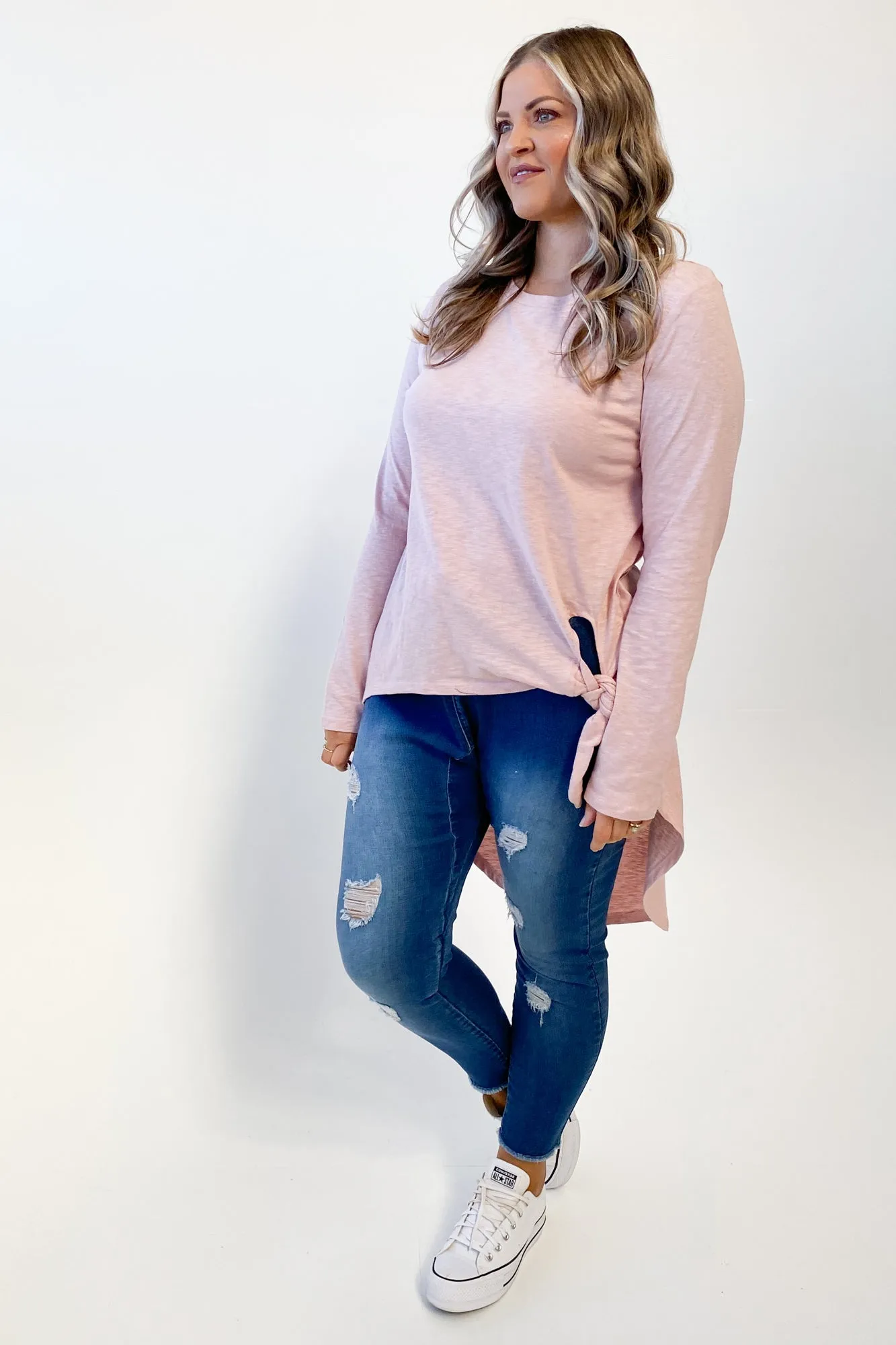 Little White Lie Michelle Tail Ls Tee Pink sold by Shine On product image thumbnail 3