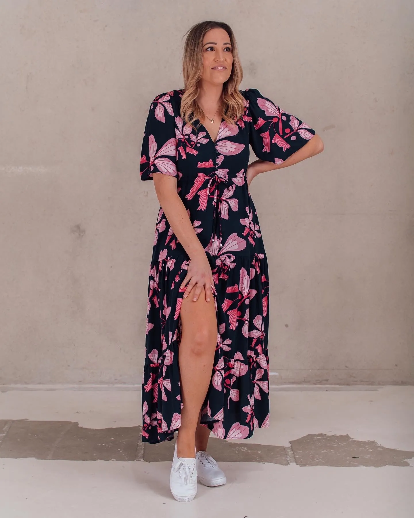 Fria Molly Print Dress Navy sold by Shine On product image thumbnail 3