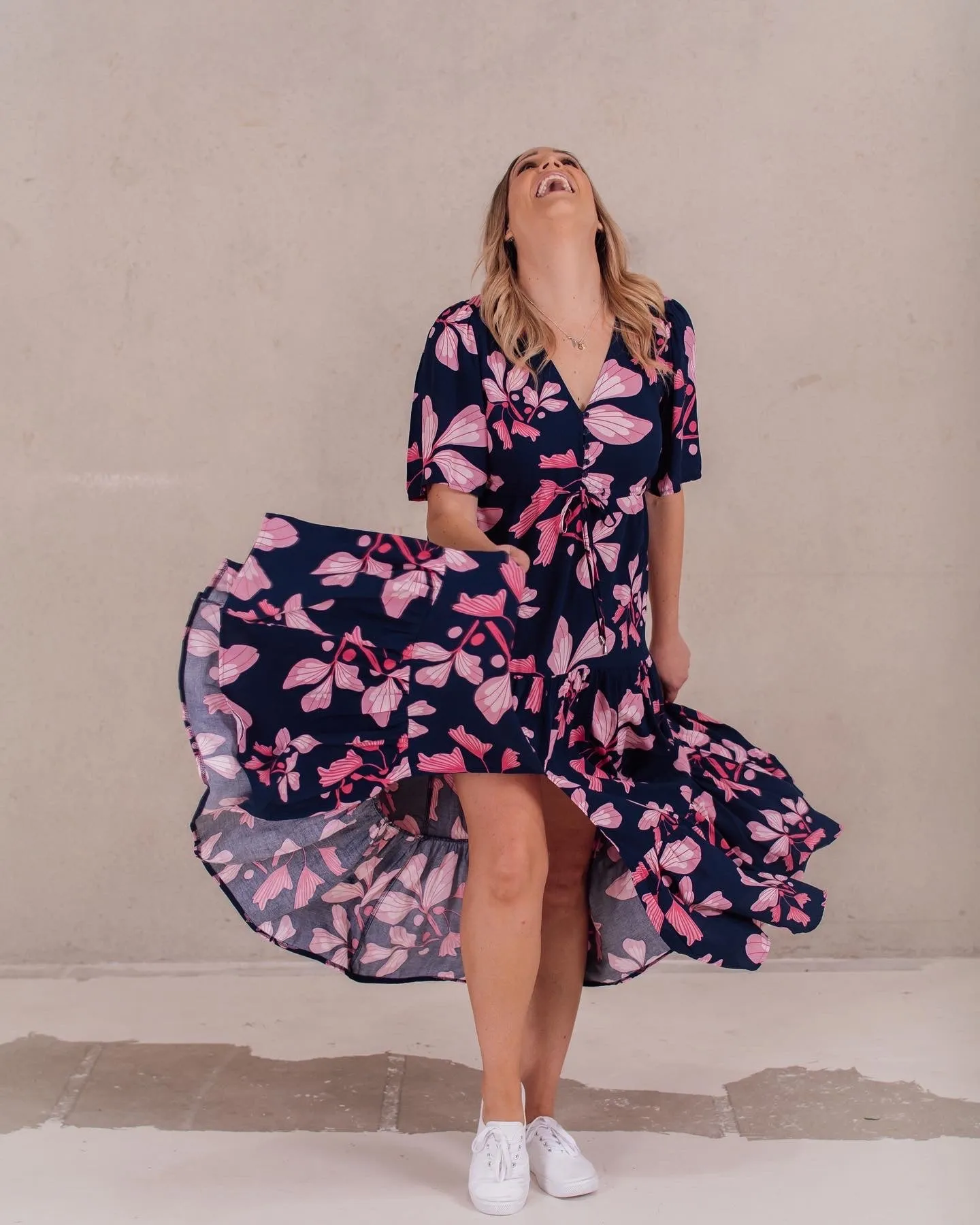 Fria Molly Print Dress Navy sold by Shine On product image thumbnail 4