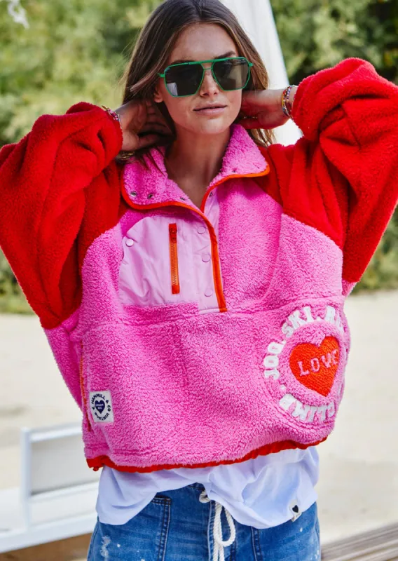 Hammill + Co Weekend 1/2 Zip Polar Fleece Pink sold by Shine On