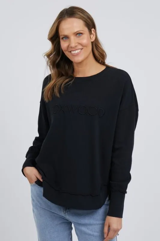 Foxwood Simplified Crew Black on Black sold by Shine On