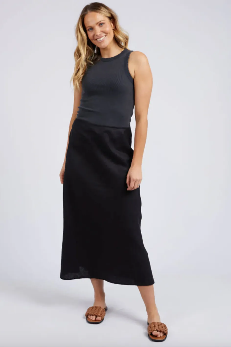 Foxwood Bronte Linen Skirt Black sold by Shine On