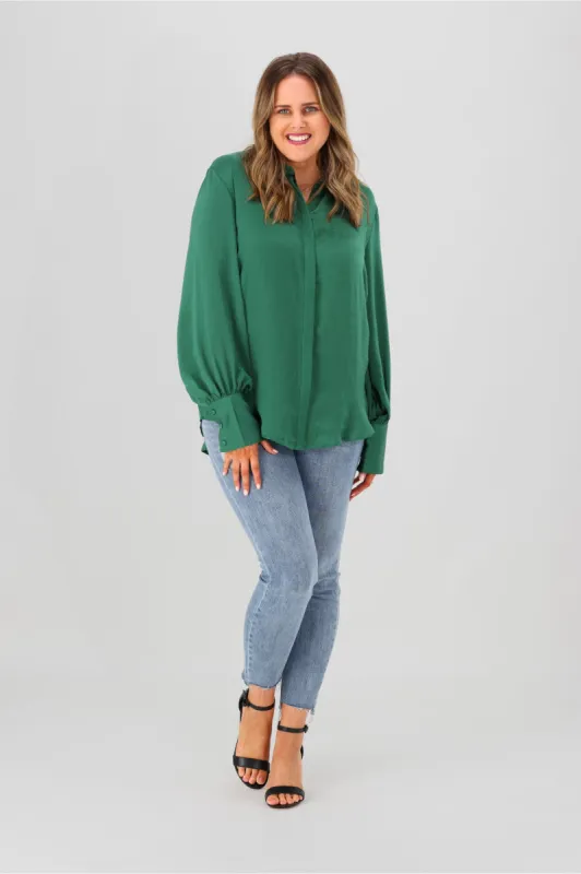 Roseason Farah Blouse Green sold by Shine On