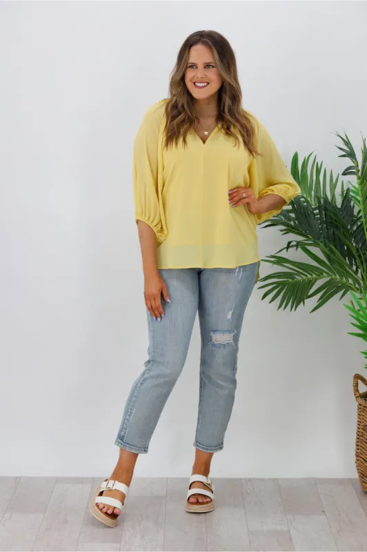 Fria Lizzy Top Yellow made by Shine On