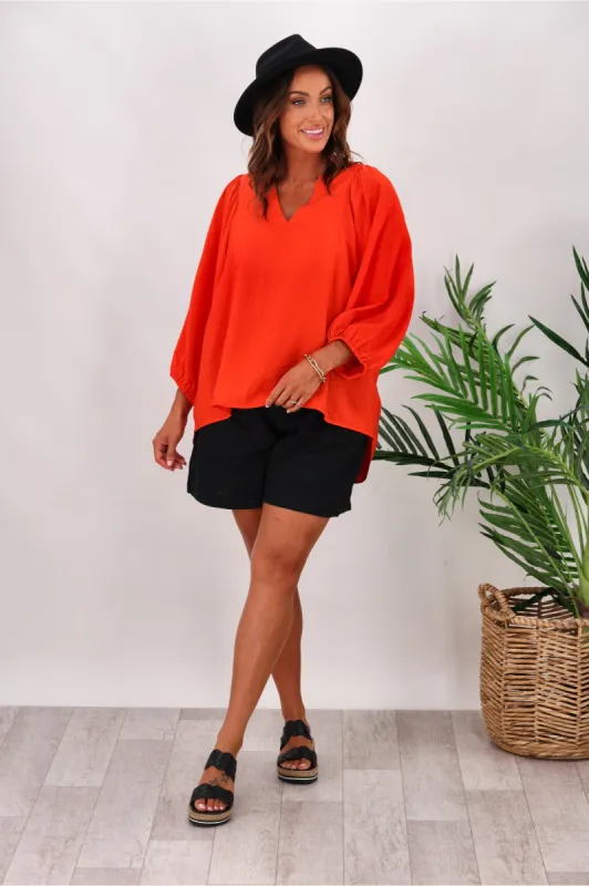 Betty Basics Julia Blouse Cherry Tomato sold by Shine On