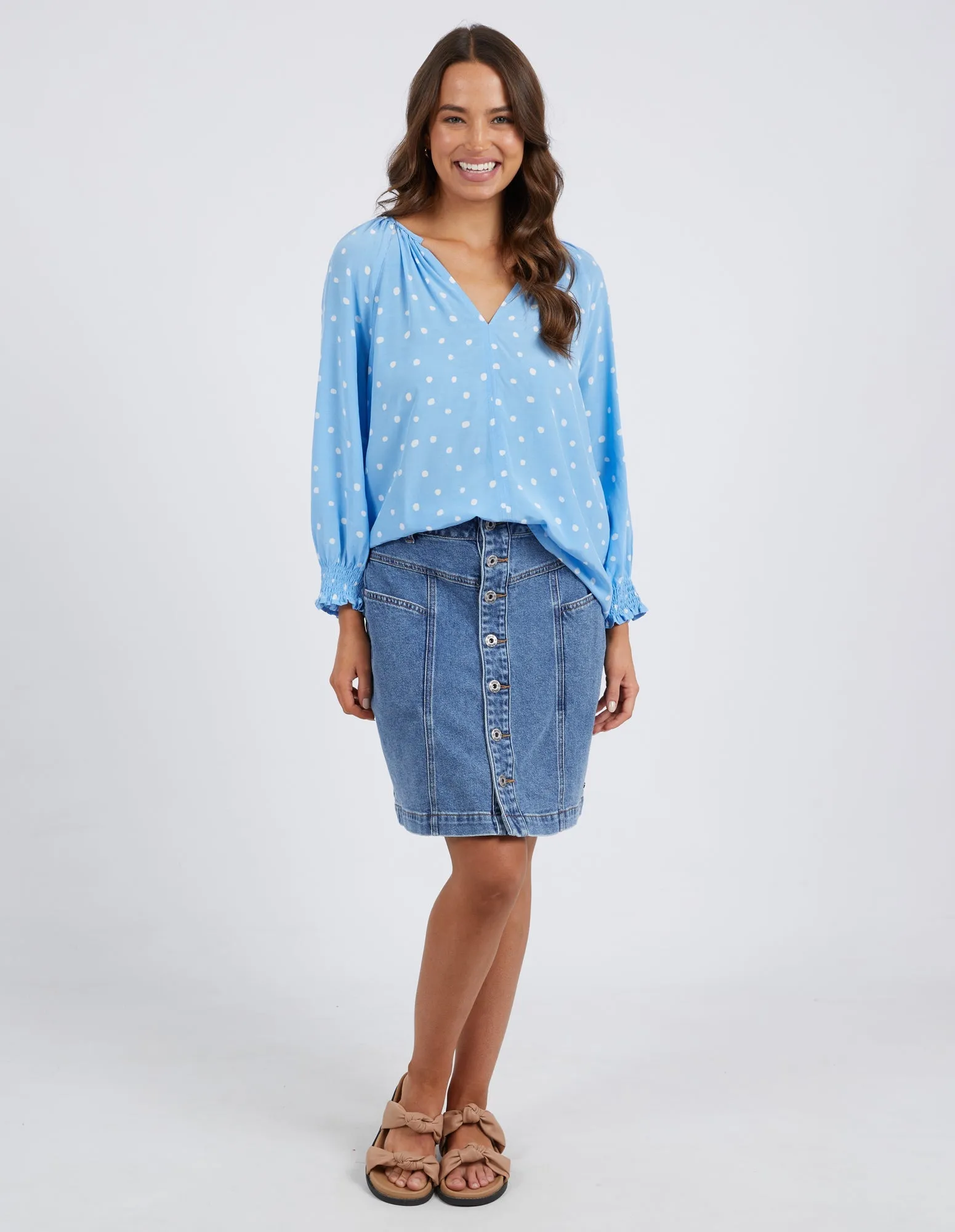 Elm Romy Spot Blouse Azure Blue Spot sold by Shine On product image thumbnail 3