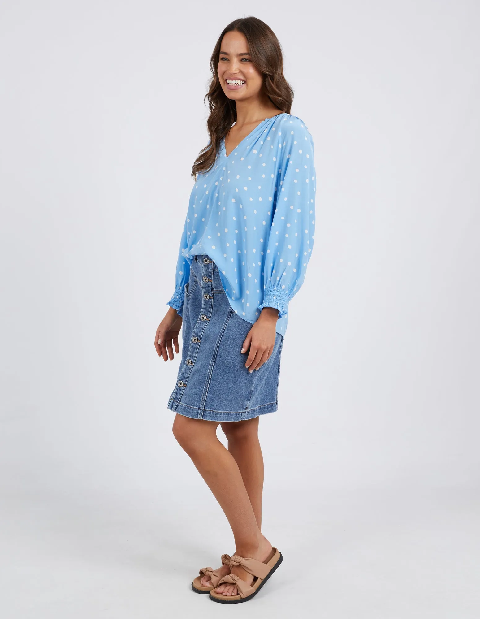 Elm Romy Spot Blouse Azure Blue Spot sold by Shine On product image thumbnail 4