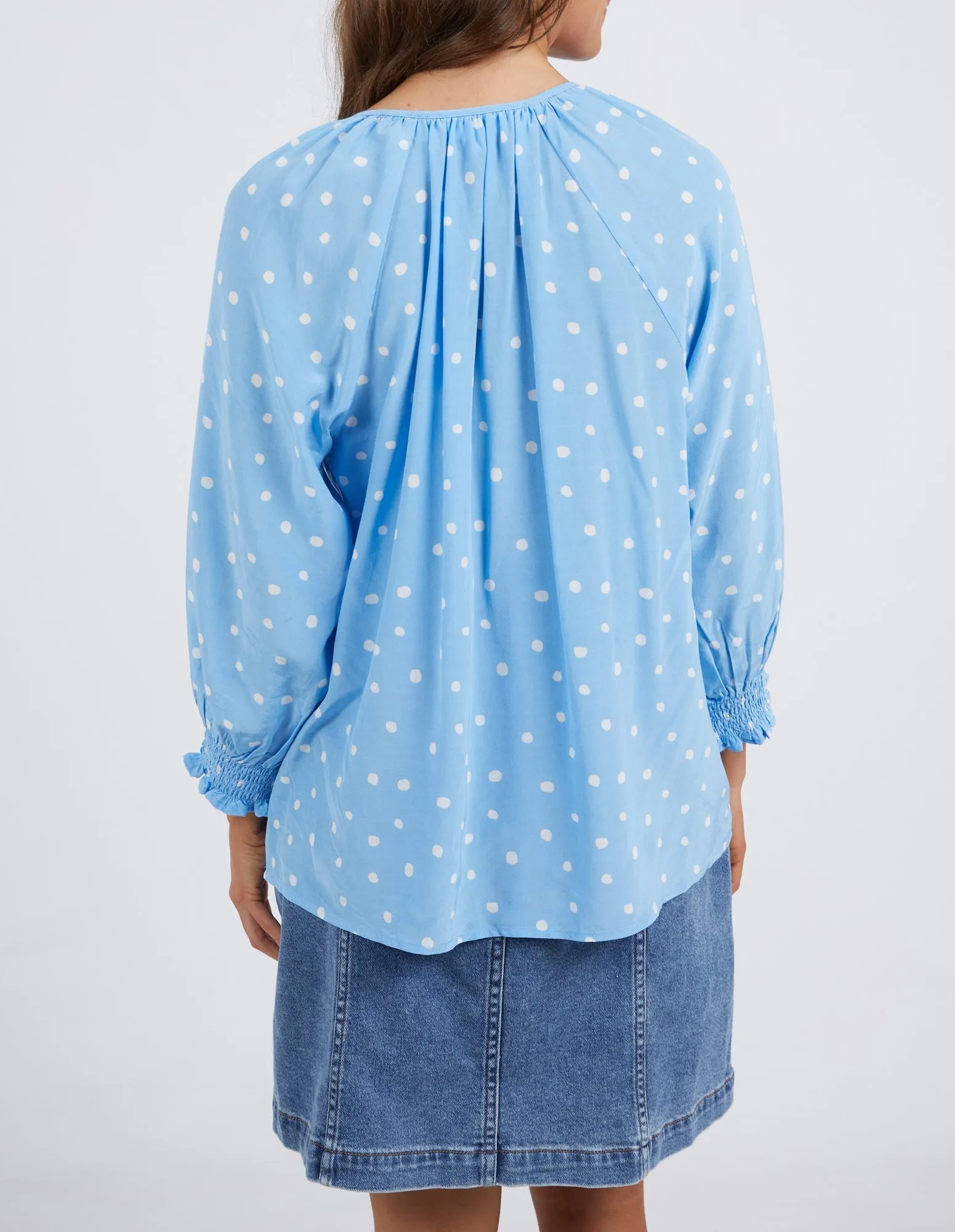 Elm Romy Spot Blouse Azure Blue Spot sold by Shine On product image thumbnail 5