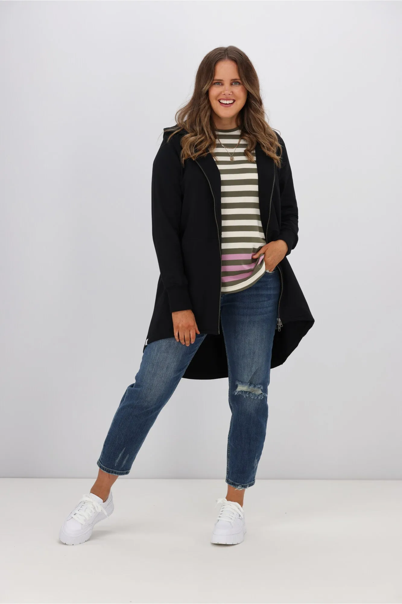 Elm Mara Zip Hoody Black sold by Shine On