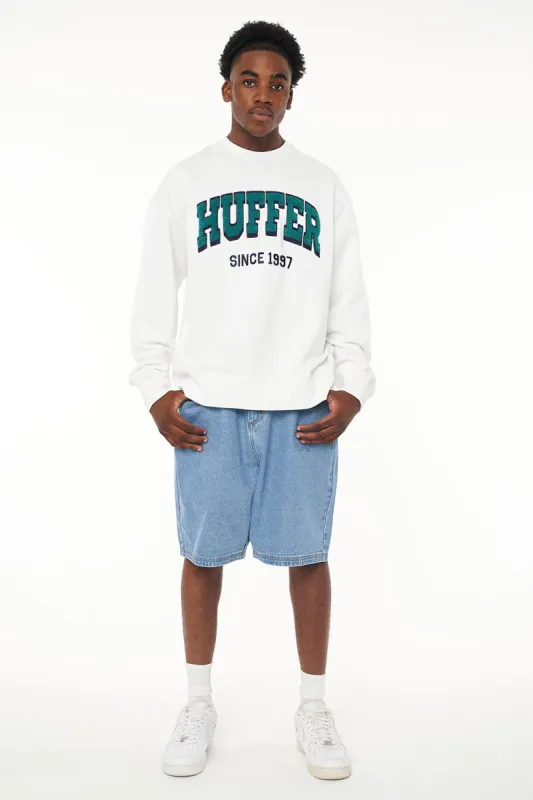 Huffer Mens Block Crew 350 IV Champ Ice sold by Shine On